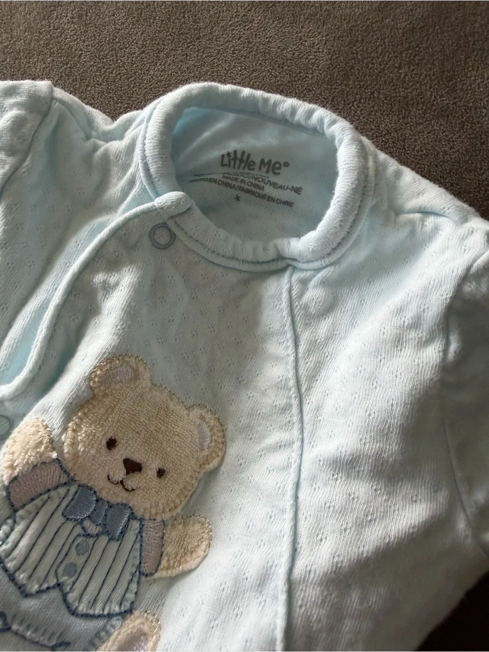 Little Me Bear Footed One-Piece Baby Sleeper
